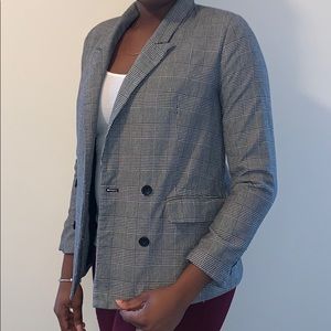 Grey and white oversized blazer